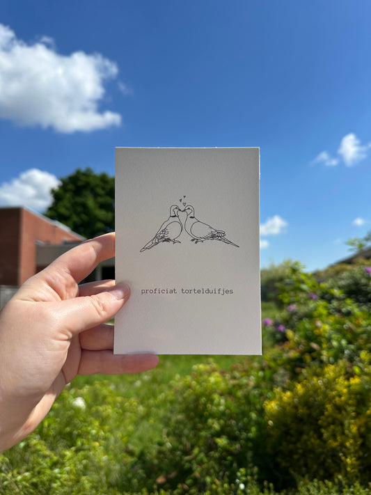 Wenskaart ‘tortelduifjes’